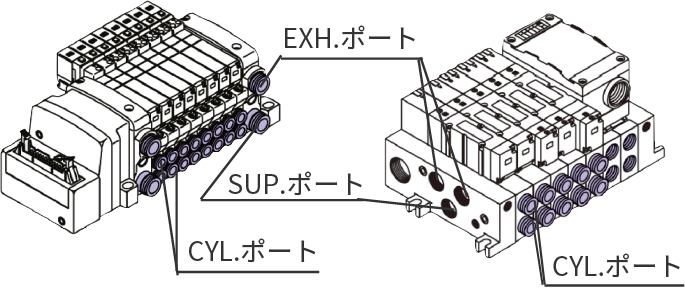 タイロッドタイプマニホールドをタイロッドおよび接合金具により連結(jié)。マニホールドのねじれに強い。